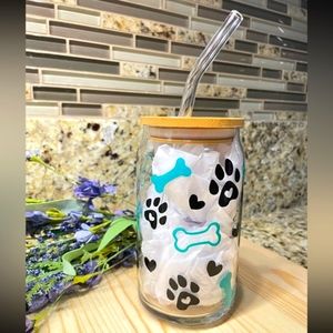 20 ounce Glass cups with lid and straws good gift for everyone
